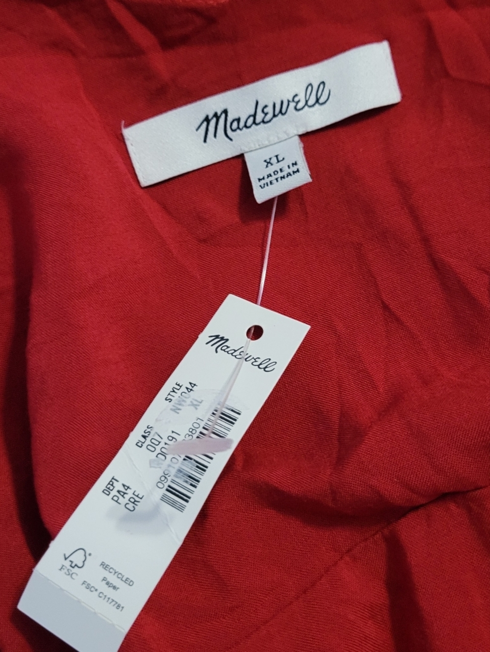 Madewell Gathered V-neck Midi Dress - red - Picture 11 of 13